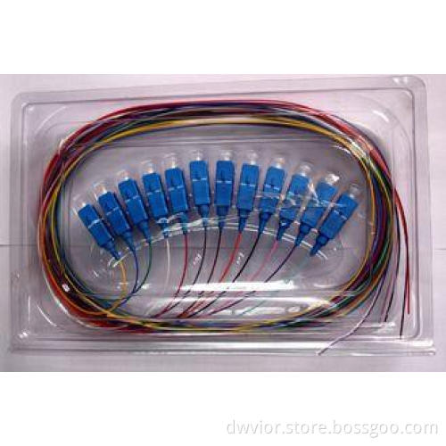 12 Core SC / UPC Fiber Optic Pigtails Patch cord , OFNR / O